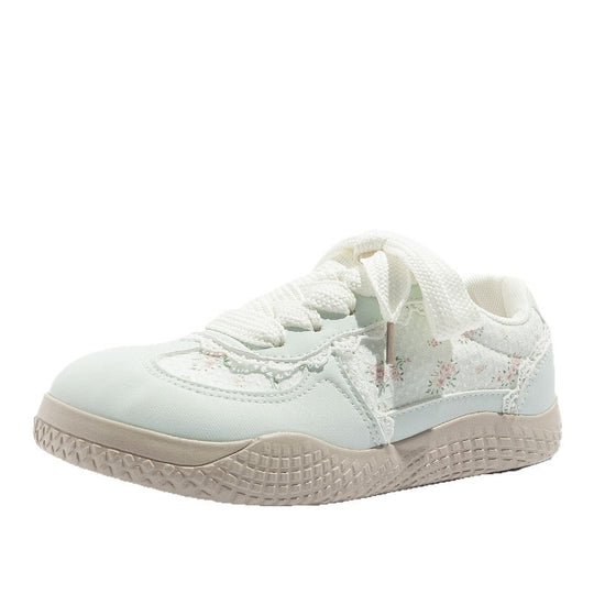 Damen Sneakers mit floralem Design und atmungsaktiver Mesh-Oberfläche EB