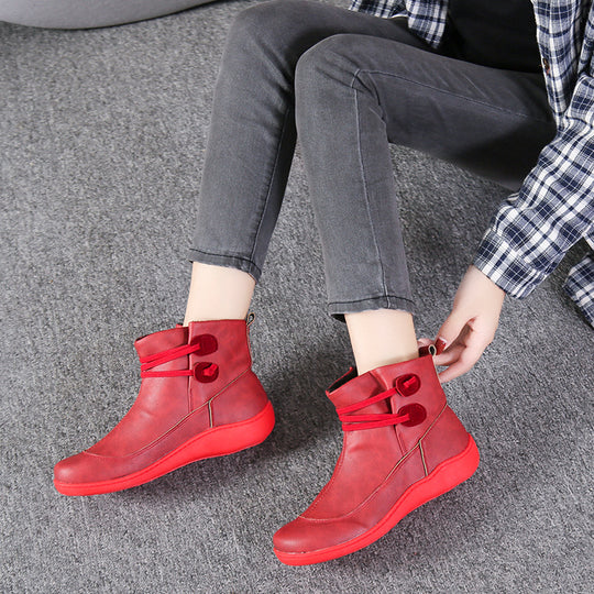 Damen modische Winterstiefeletten mit modernem Schnürdesign und rutschfester Sohle EB