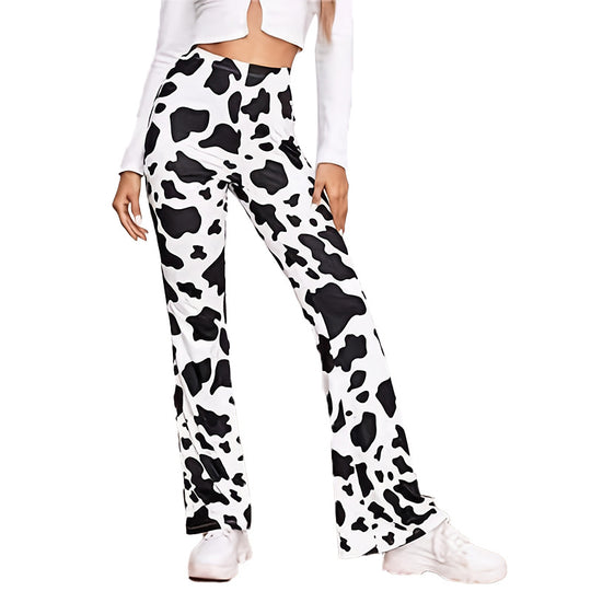 Damen Flared-Leggings mit tierischem Muster EB