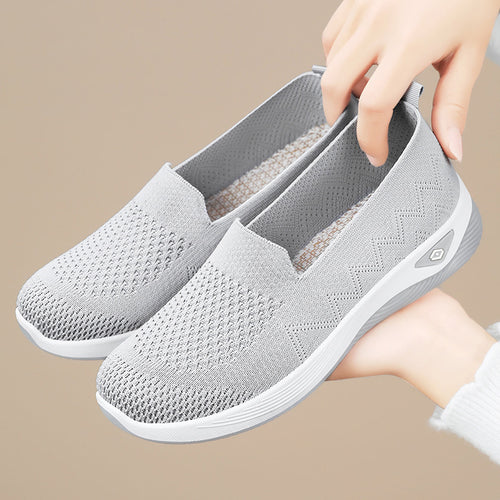 Damen Bequeme Slip-On Sneakers mit atmungsaktivem Obermaterial EB