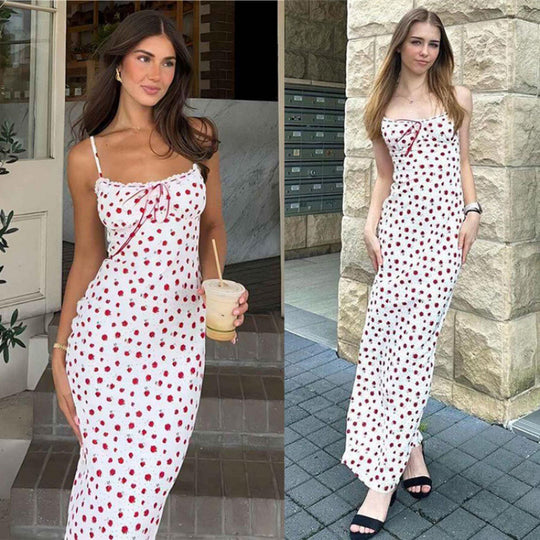 Damen Maxikleid mit verspieltem Blumendruck und verstellbaren Trägern EB