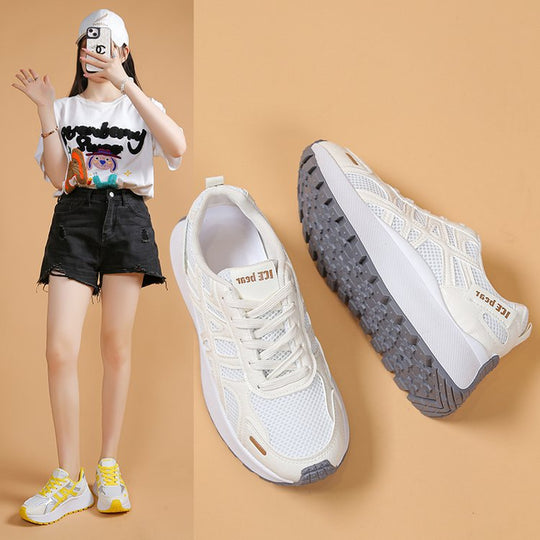 Damen Sportliche Freizeitsneaker mit atmungsaktivem Mesh-Obermaterial und rutschfester Sohle EB