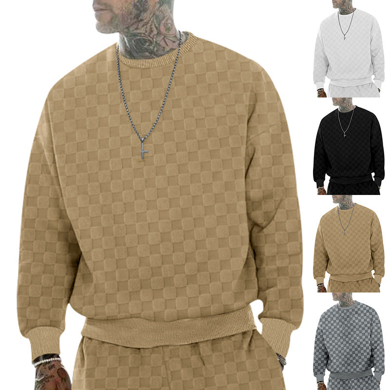 Herren lässiger Oversize-Pullover mit strukturierter Oberfläche und weitem Schnitt EB
