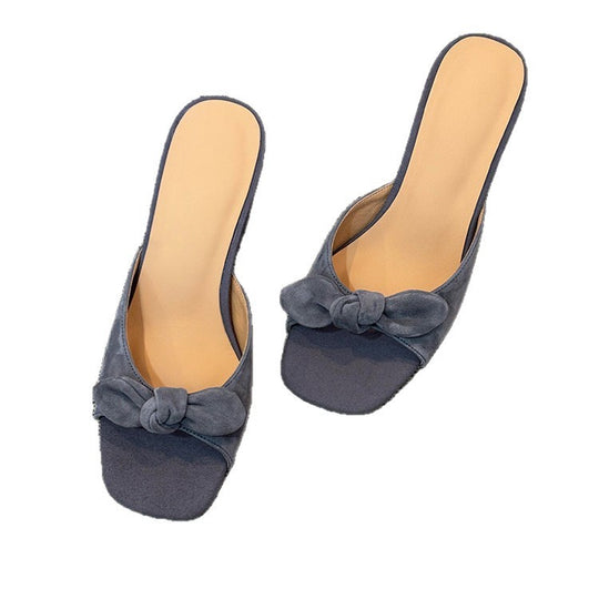 Damen Pantoletten mit zierlichem Knotted-Design und komfortablem Fußbett EB