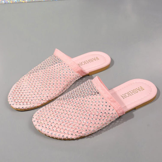 Damen Komfortable Slipper mit funkelndem Netzdesign und anatomischer Fußbettung EB