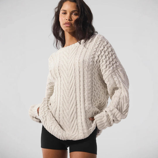 Damen Grobstrickpullover mit modischem Strukturdesign EB
