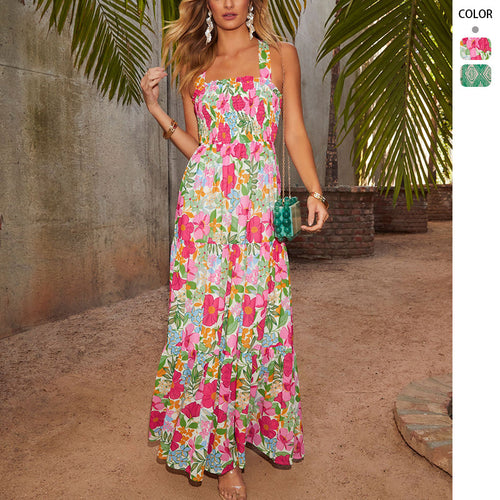 Damen Maxikleid mit fröhlichem Blumendesign und luftiger Passform EB