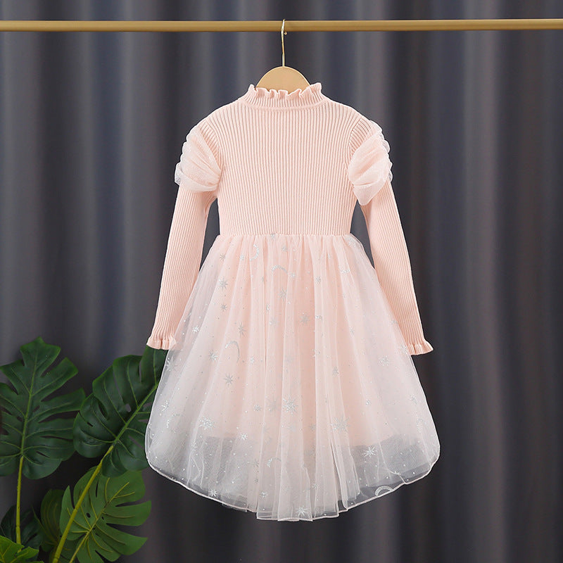 Mädchen festliches Tüllkleid mit funkelnden Applikationen EB
