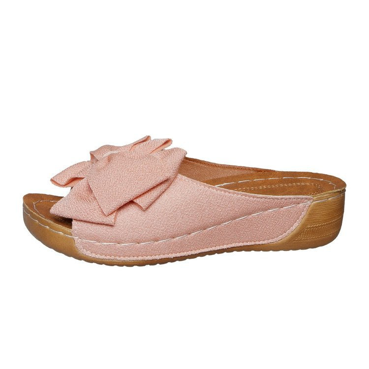 Damen Bequeme Slipper mit großem Schleifendetail EB