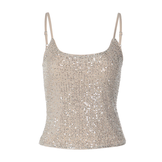 Damen Glitzerndes Spaghetti-Top mit schmalen Trägern EB