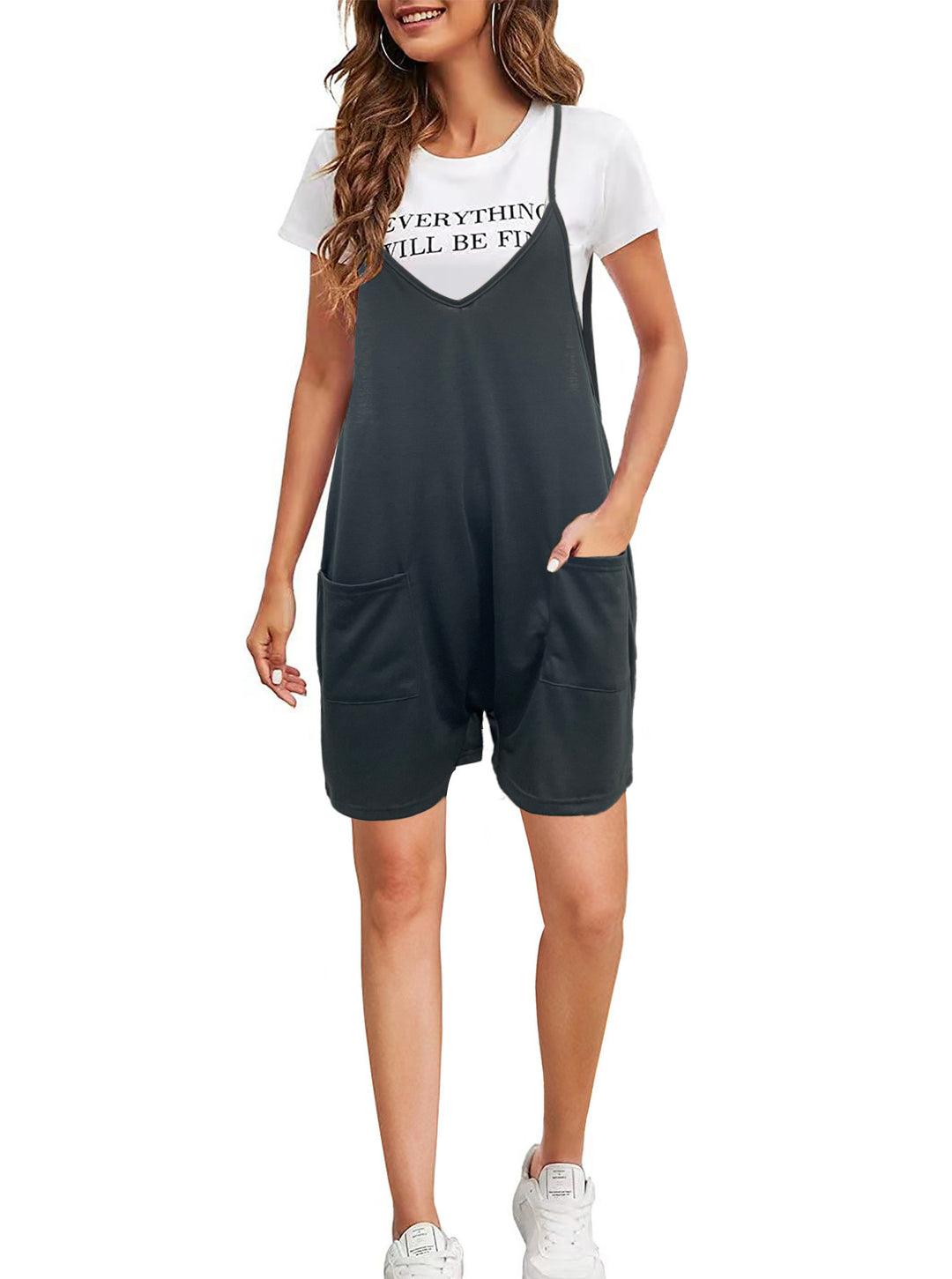 Damen trendiger Latzanzug mit praktischen Taschen EB