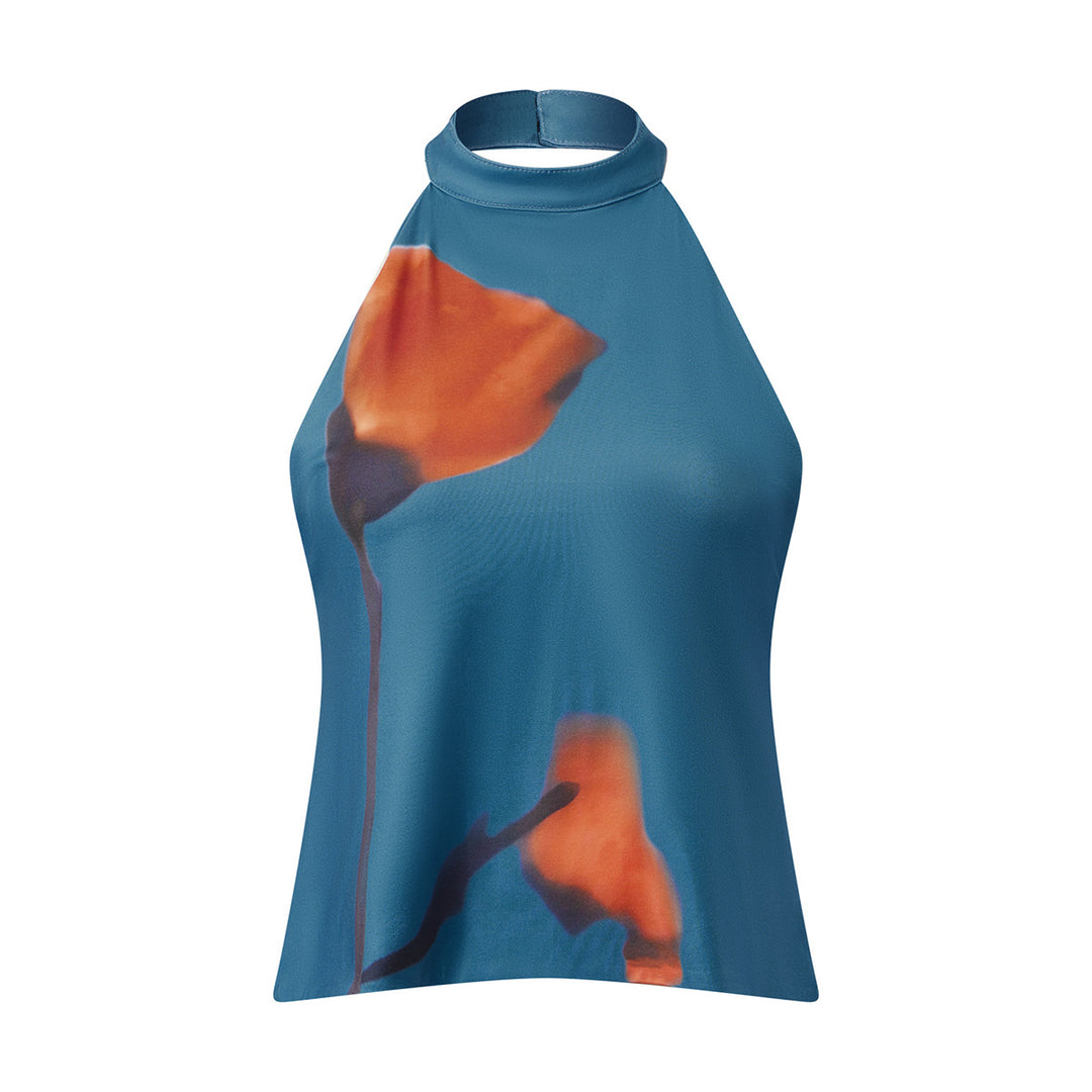 Damen Haltertop mit blühendem Design EB