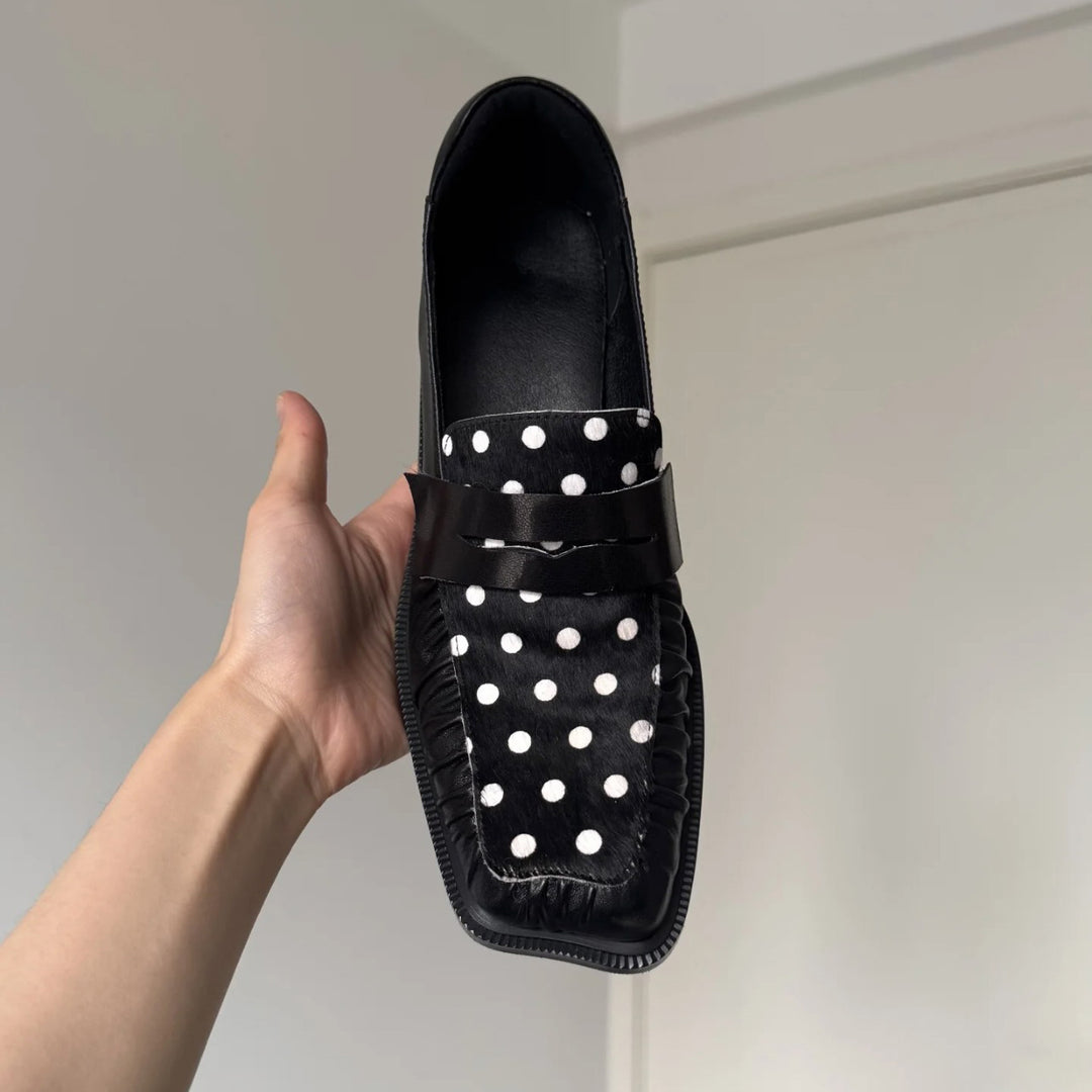 Damen Mokassins mit modernem Polka-Dots-Design und komfortabler Sohle EB