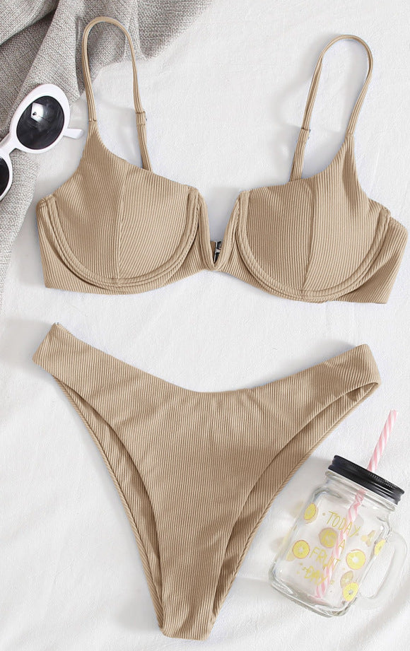 Damen Push-Up Bikini-Set mit elegantem Rippendesign EB