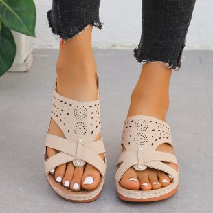 Damen Komfortable Riemchen-Sandalen mit atmungsaktiven Obermaterialien EB