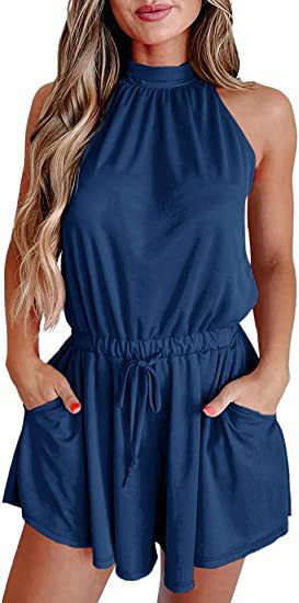 Damen Jumpsuit mit hohem Kragen und tailliertem Schnitt EB