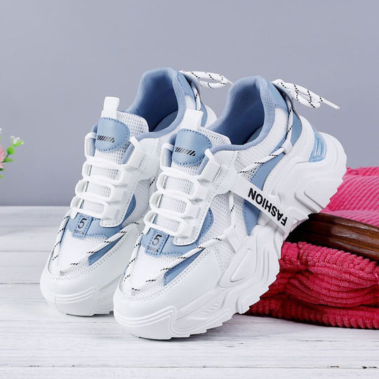 Damen Sportliche Modische Sneakers mit atmungsaktivem Obermaterial und dämpfender Sohle EB