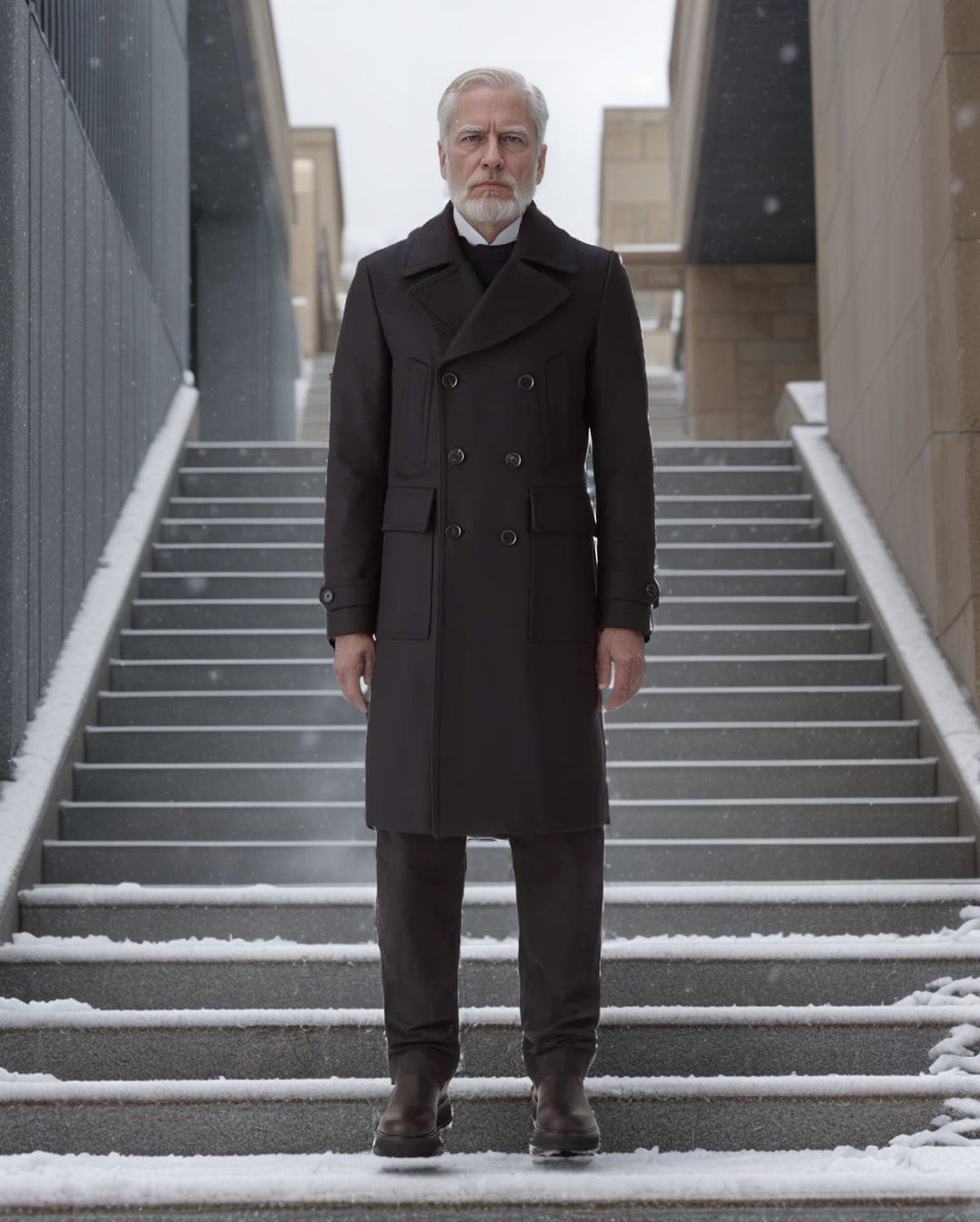 Herren klassischer Dufflecoat mit doppeltem Knopfverschluss und praktischen Taschen EB