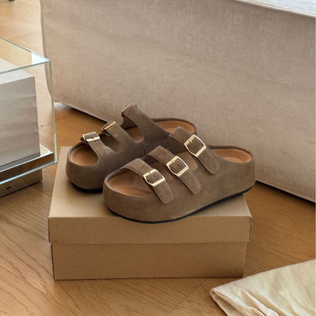 Damen Komfortable Riemensandalen mit verstellbaren Schnallen und ergonomischem Fußbett EB