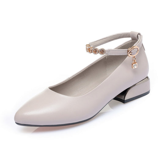 Damen Elegante Mary Jane Pumps mit verstellbarem Riemen und funkelndem Schmuckdetail EB