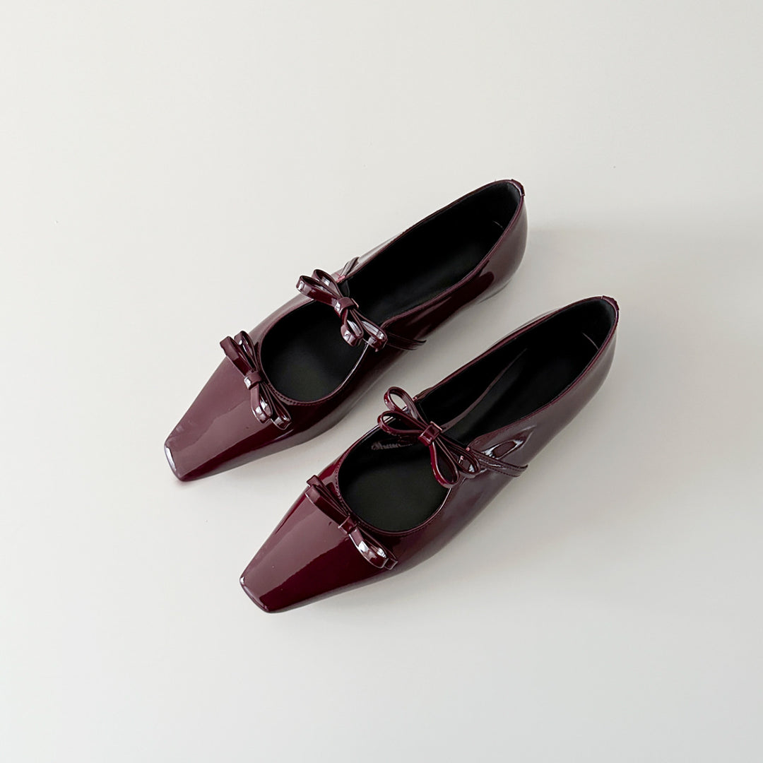 Damen Ballerinas mit schimmernder Metallic-Oberfläche und verspieltem Schleifendetail EB