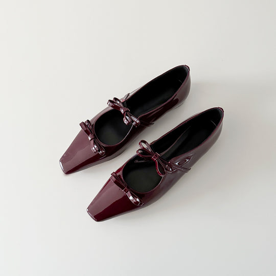 Damen Ballerinas mit schimmernder Metallic-Oberfläche und verspieltem Schleifendetail EB
