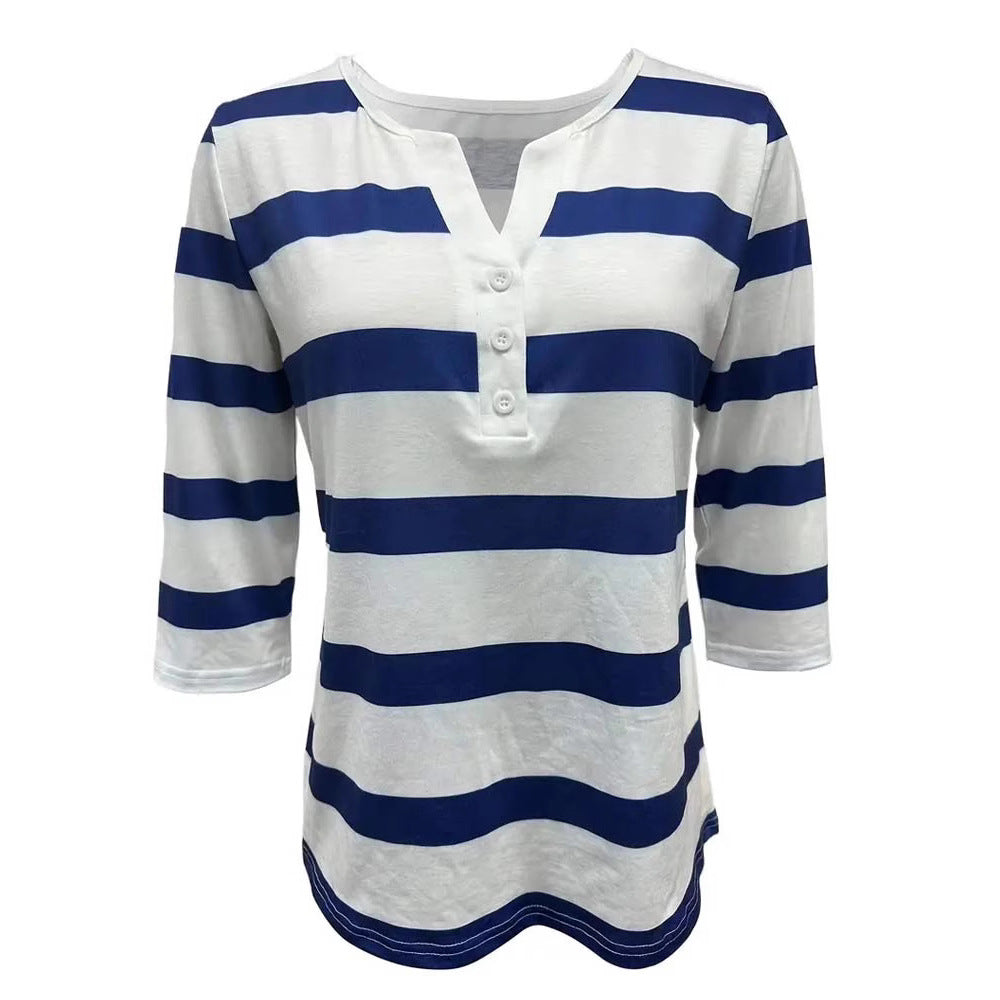 Damen Langarmshirt mit maritimem Streifenmuster Heidi-Mode