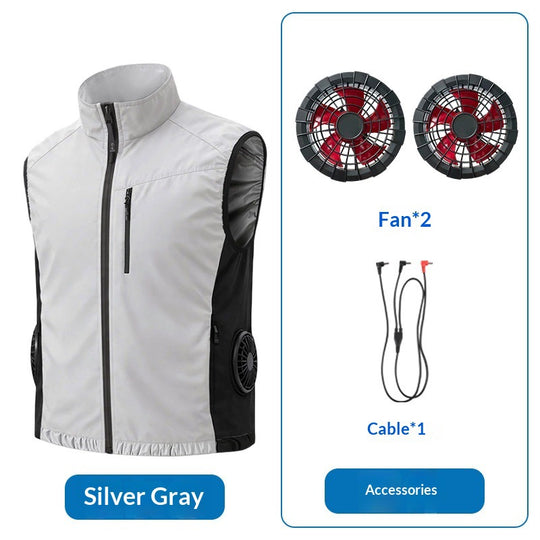 Unisex nan ergonomische Kühlweste mit integrierten Ventilatoren und Akkuanschluss EB