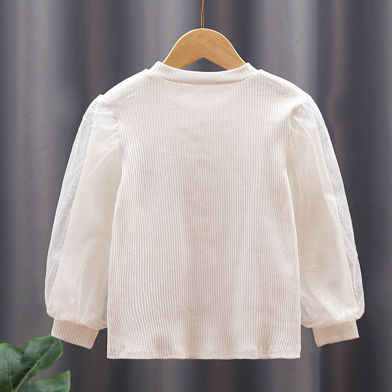 Damen Bluse mit Puffärmeln und Schleife EB