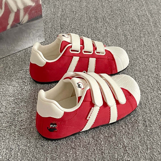 Damen Sneakers mit Velcro-Verschluss und lustigem Tierdesign EB