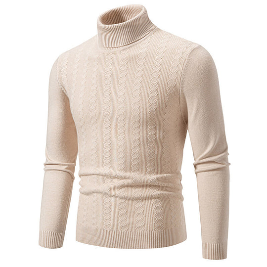 Herren Rollkragenpullover mit strukturiertem Zopfdesign EB
