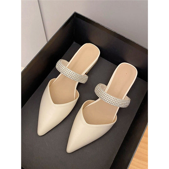 Damen elegante Slingback-Ballerinas mit glitzerndem Riemchen EB