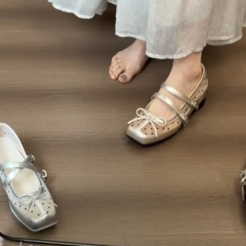 Damen Elegante und komfortable Ballerinas mit doppeltem Riemendesign EB