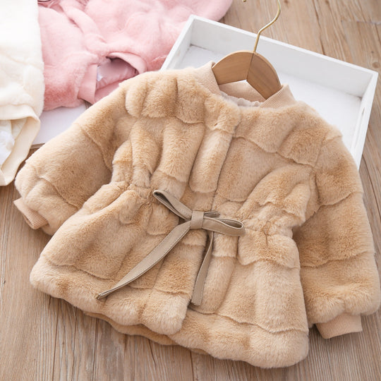 Damen kuschelige, gepolsterte Jacke mit Taillengürtel EB