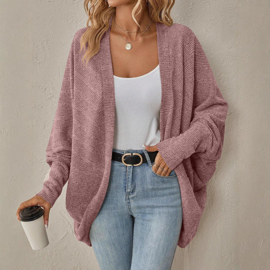 Damen Oversized Strickjacke mit großzügigem Schnitt und feiner Textur EB