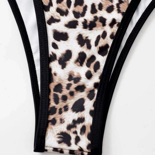 Damen Triangel-Bikini mit aufregendem Animal-Print und raffinierter Schnürung EB