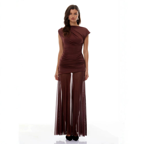 Damen Elegantes Wickelkleid mit Rüschendetails EB