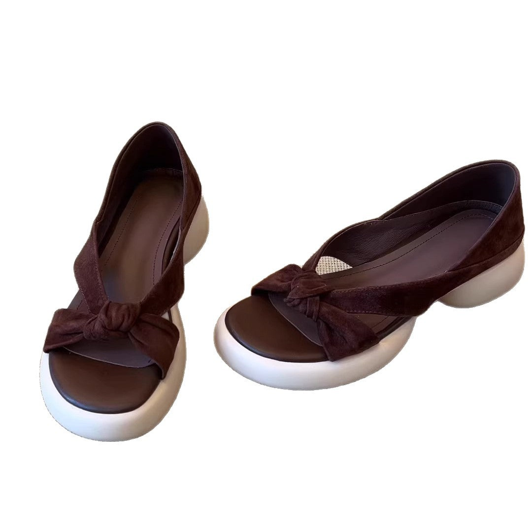 Damen Sandalen mit dekorativem Knoten und komfortabler Sohle EB