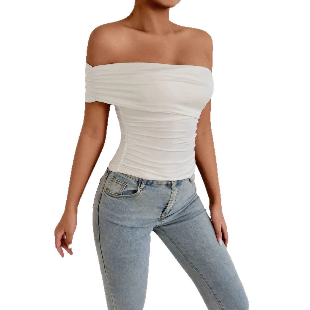 Damen Off-Shoulder Oberteil mit raffinierten Rüschendetails EB