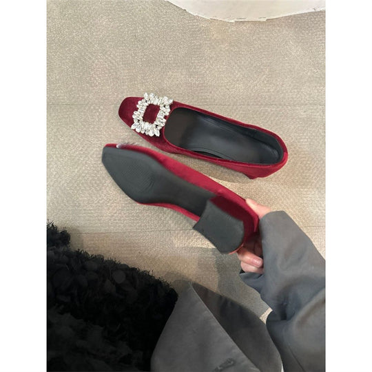 Damen elegante Flachschuhe mit funkelndem Strassbesatz EB