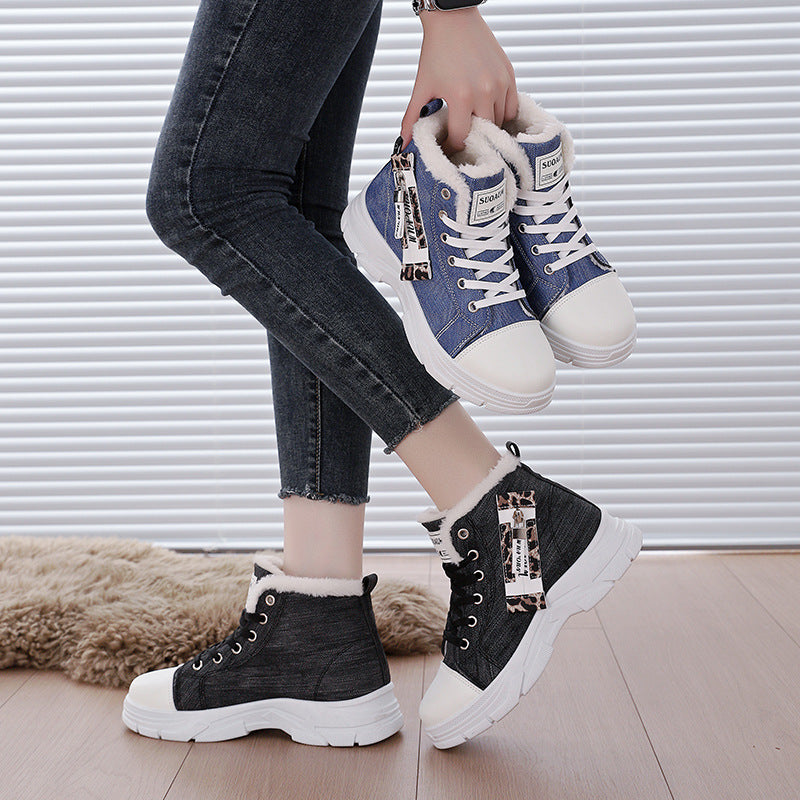 Damen Hohe Sneakers mit wärmendem Innenfutter und robuster Sohle EB