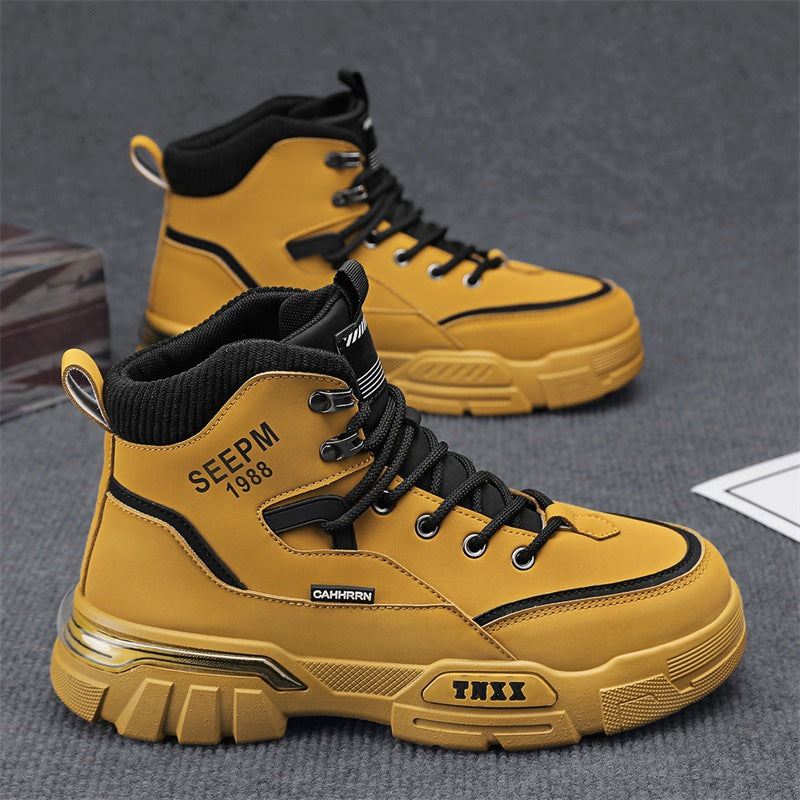 Herren modische High-Top Sneakers mit verstärkter Profilsohle und atmungsaktiver Innenausstattung EB