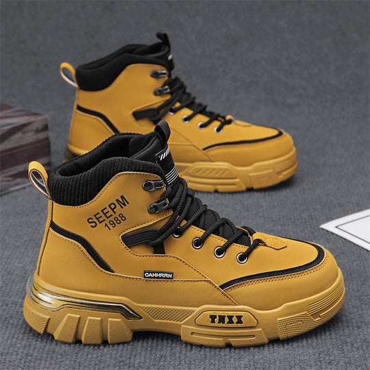 Herren modische High-Top Sneakers mit verstärkter Profilsohle und atmungsaktiver Innenausstattung EB