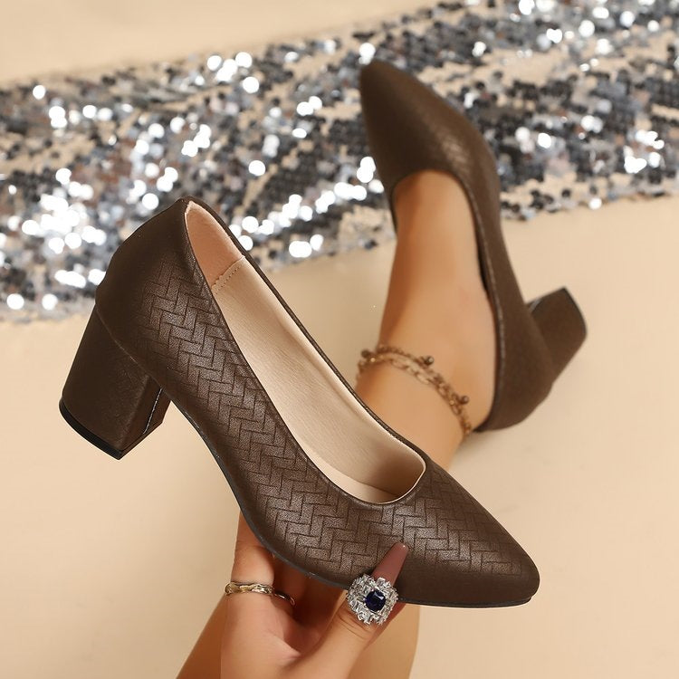 Damen Elegante und bequeme Pumps mit Blockabsatz EB