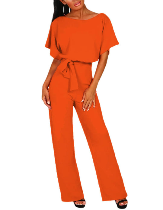 Damen elegantes Set bestehend aus fließender Bluse und weit geschnittenen Hosen EB