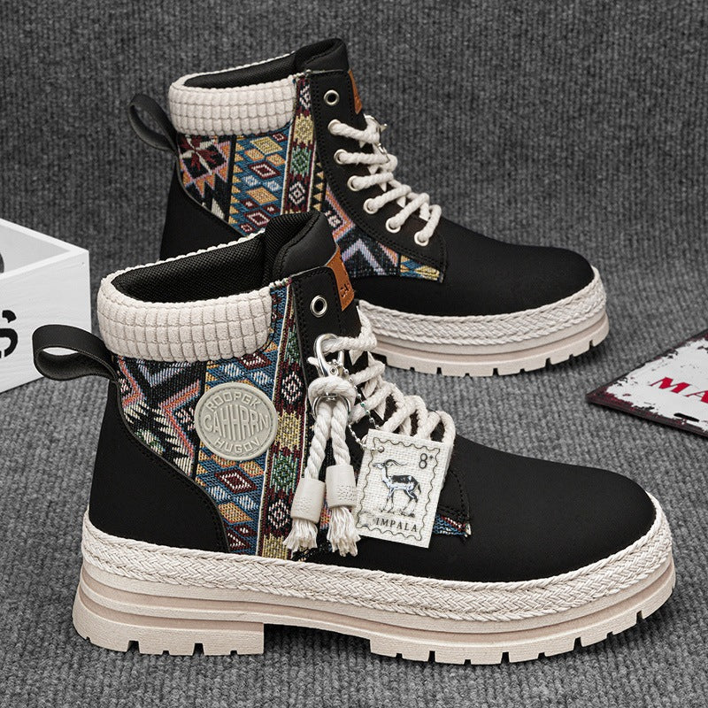 Damen Hochwertige Winterschuhe mit modischem Ethno-Design und robustem Profil EB