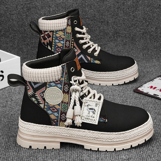 Damen Hochwertige Winterschuhe mit modischem Ethno-Design und robustem Profil EB