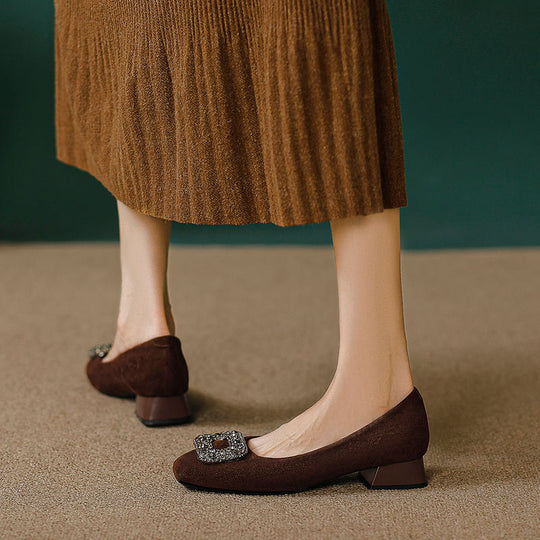 Damen elegante Ballerinas mit funkelndem Schmuck EB