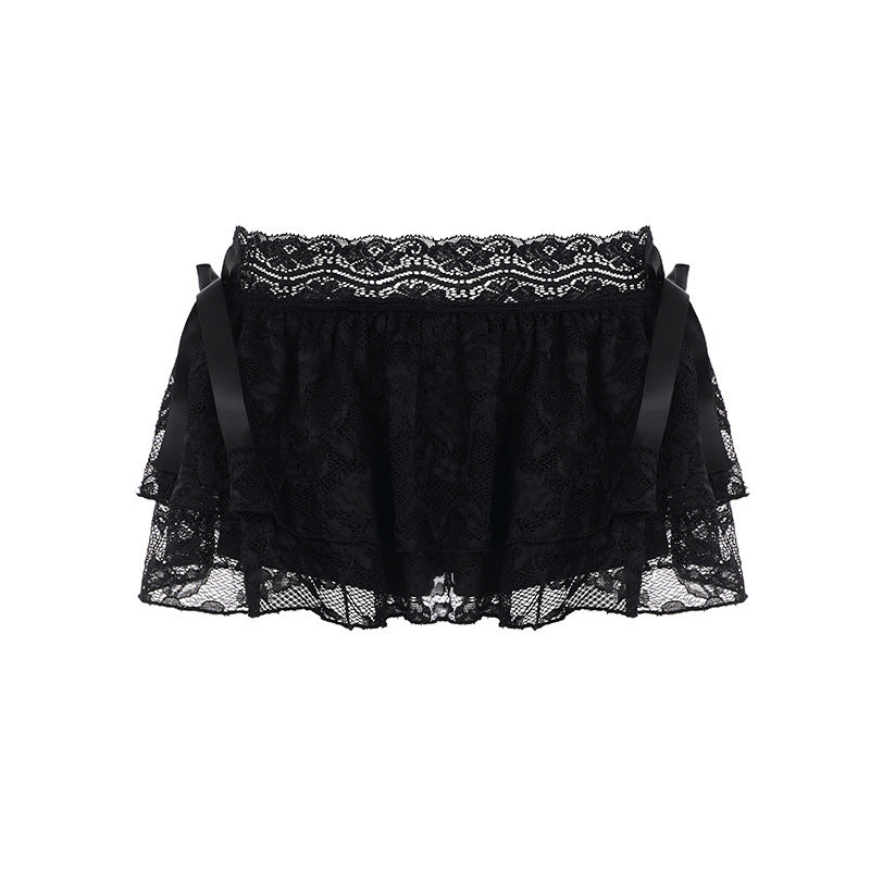 Damen verspielte Spitzen-Shorts mit Rüschendetails EB