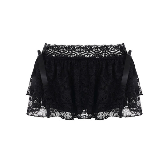 Damen verspielte Spitzen-Shorts mit Rüschendetails EB